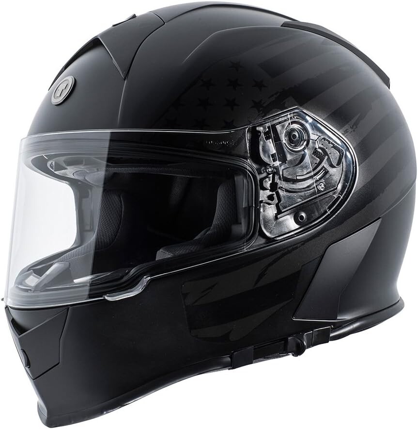 Torc T14 Mako Full Face Helmet Large - Flag Flat Black