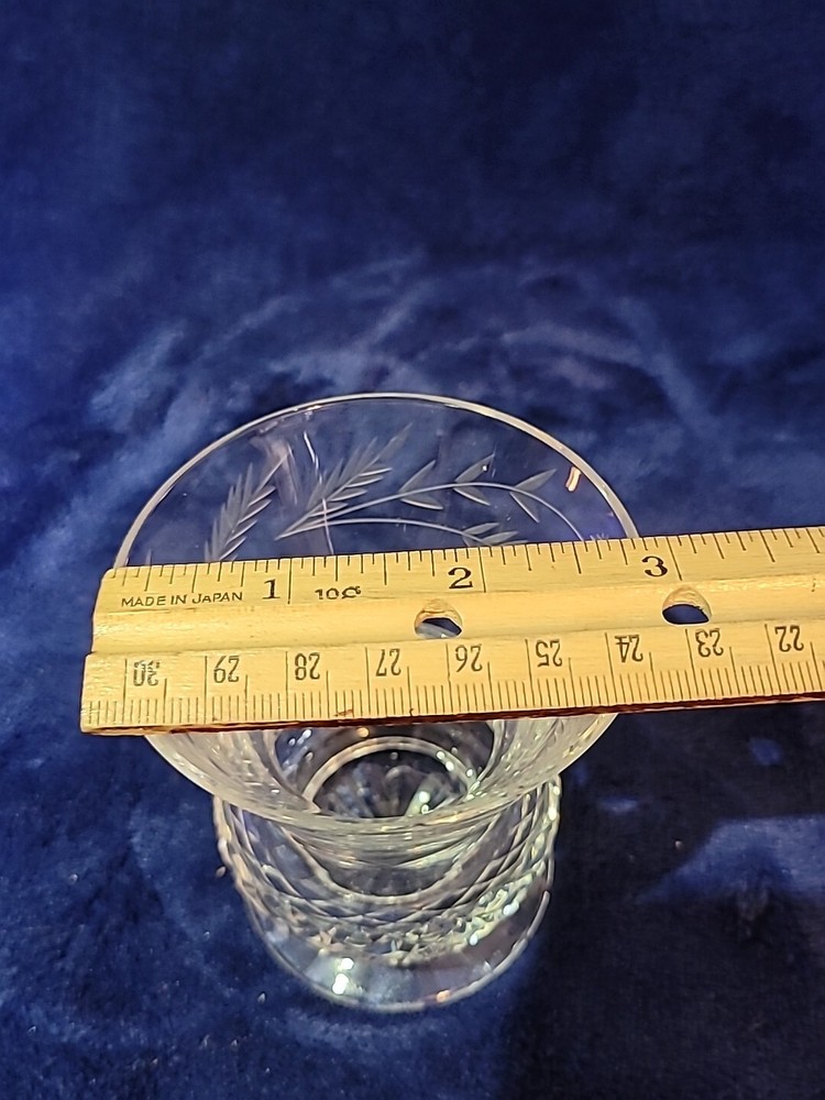 Cut Crystal Bud Vase 3.5" Made in Scotland Unknown Pattern