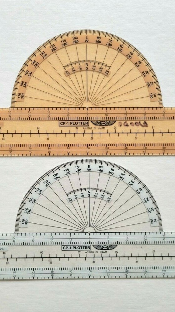 2 C-P 1 Plotter vtg Rulers Flight Navigation Plotter Nautical Distance