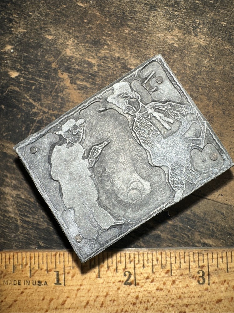 Printing Block “ Man Pointing Finger At Another Man” ￼