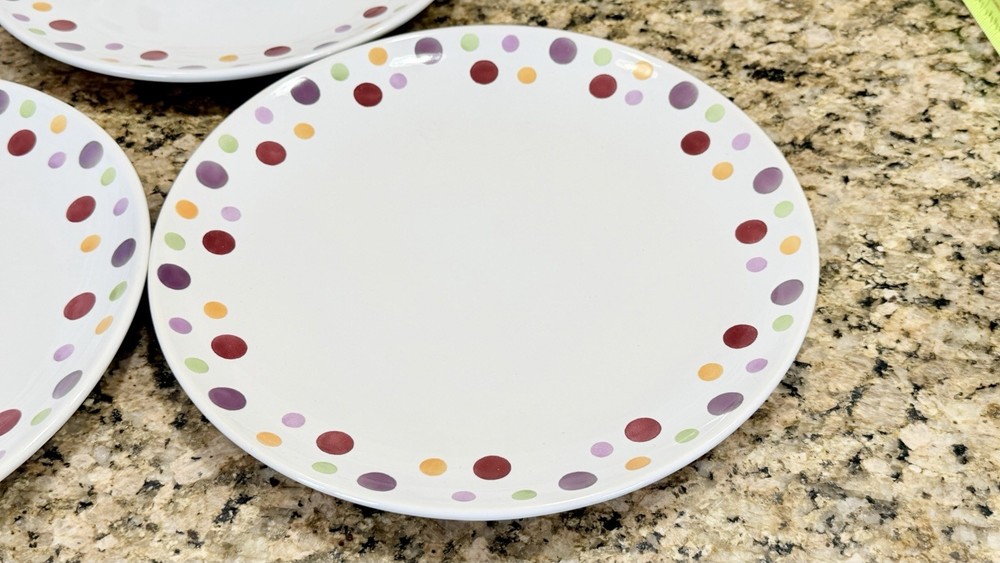 Pampered Chef Simple Additions Dots 16pc Dinnerware Set Service 4 UNUSED