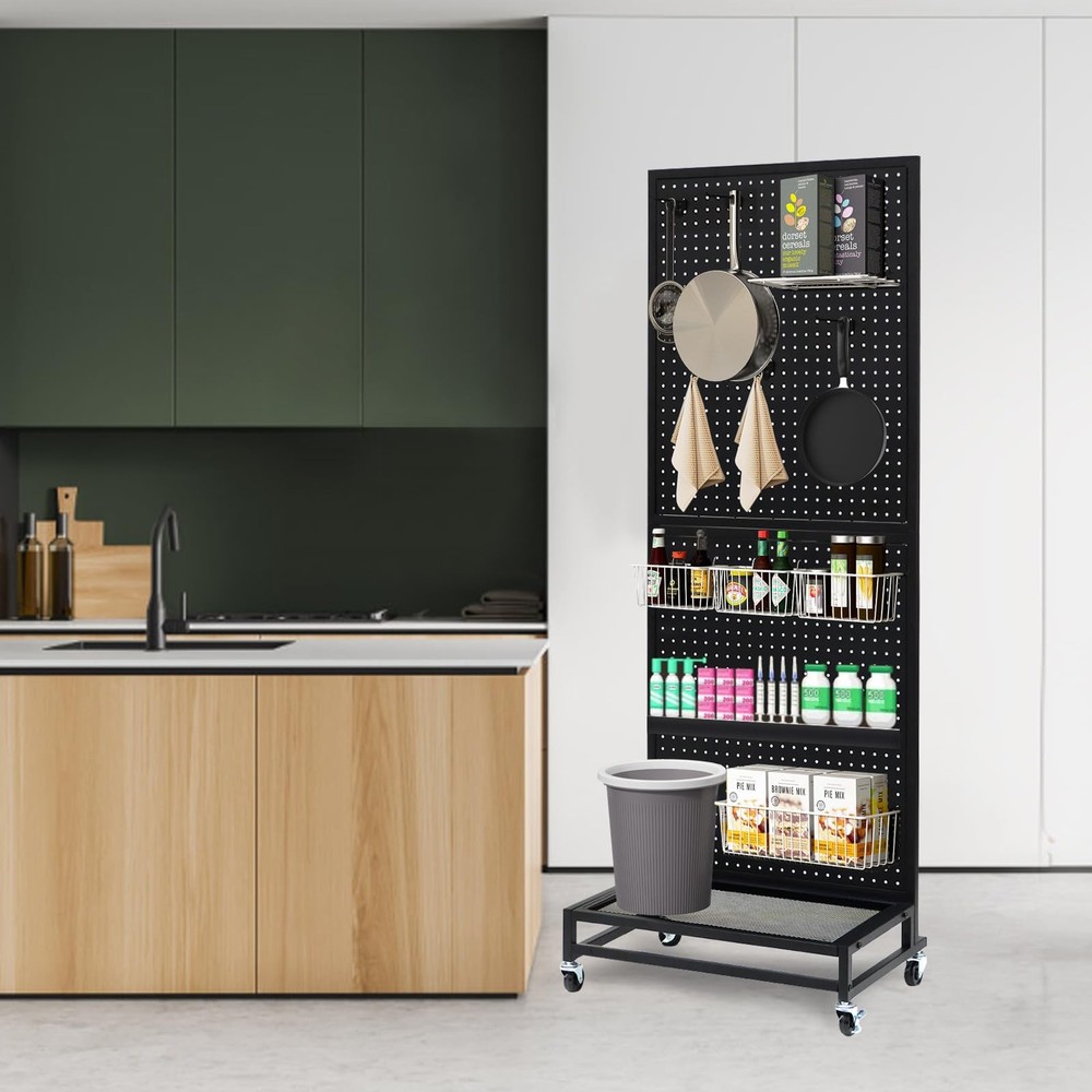 NectaCol Metal Pegboard Display Stand with Baseplate, Two Separately Pegboard...