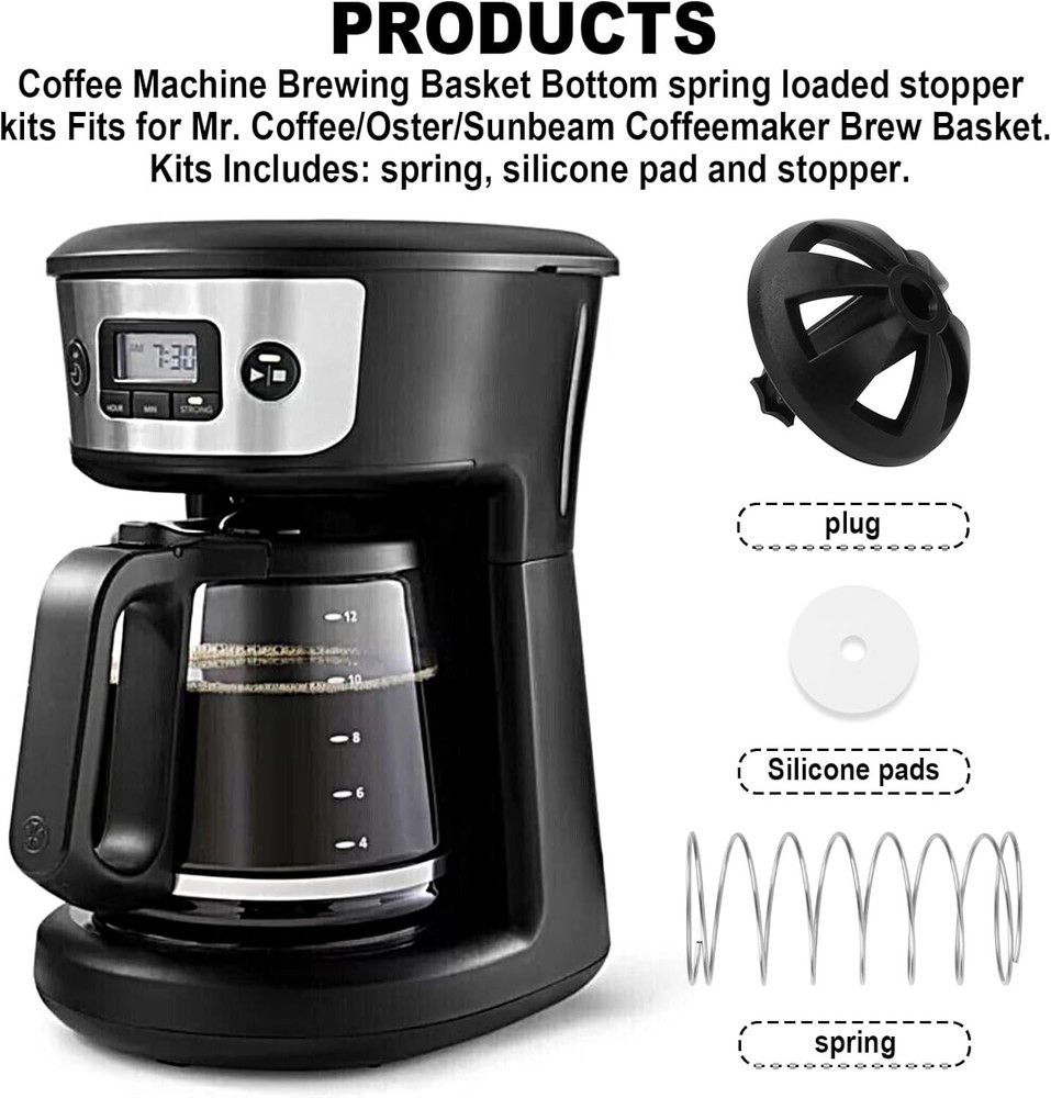 Coffee Machine Brewing Basket Bottom spring loaded stopper kits Fits for Mr....