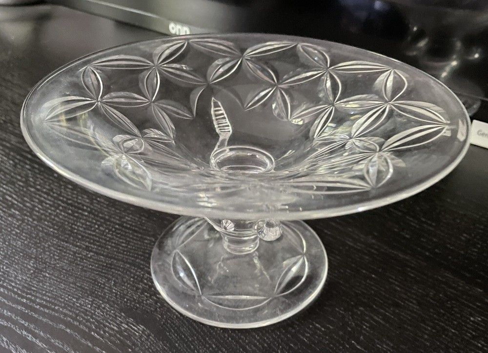Vintage Footed Glass Serving Dish