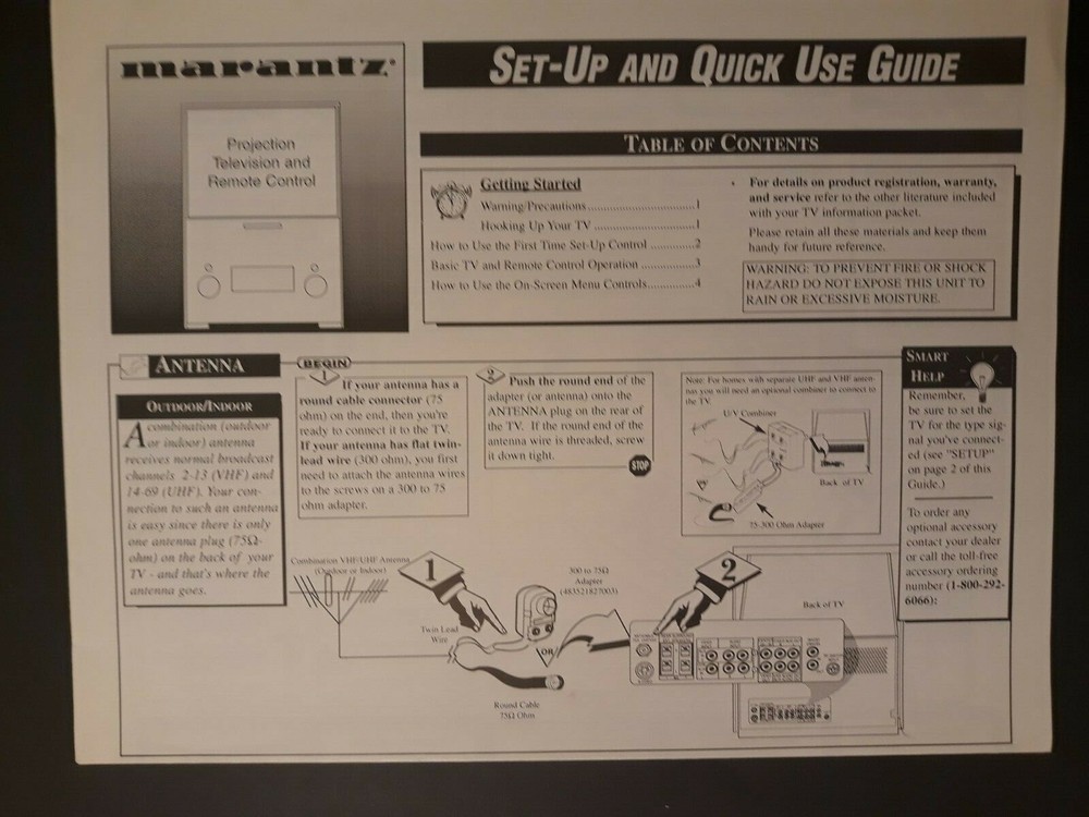 Marantz XV5260 User Guide Operating Instruction Manual & Quick Guide 60 Pages