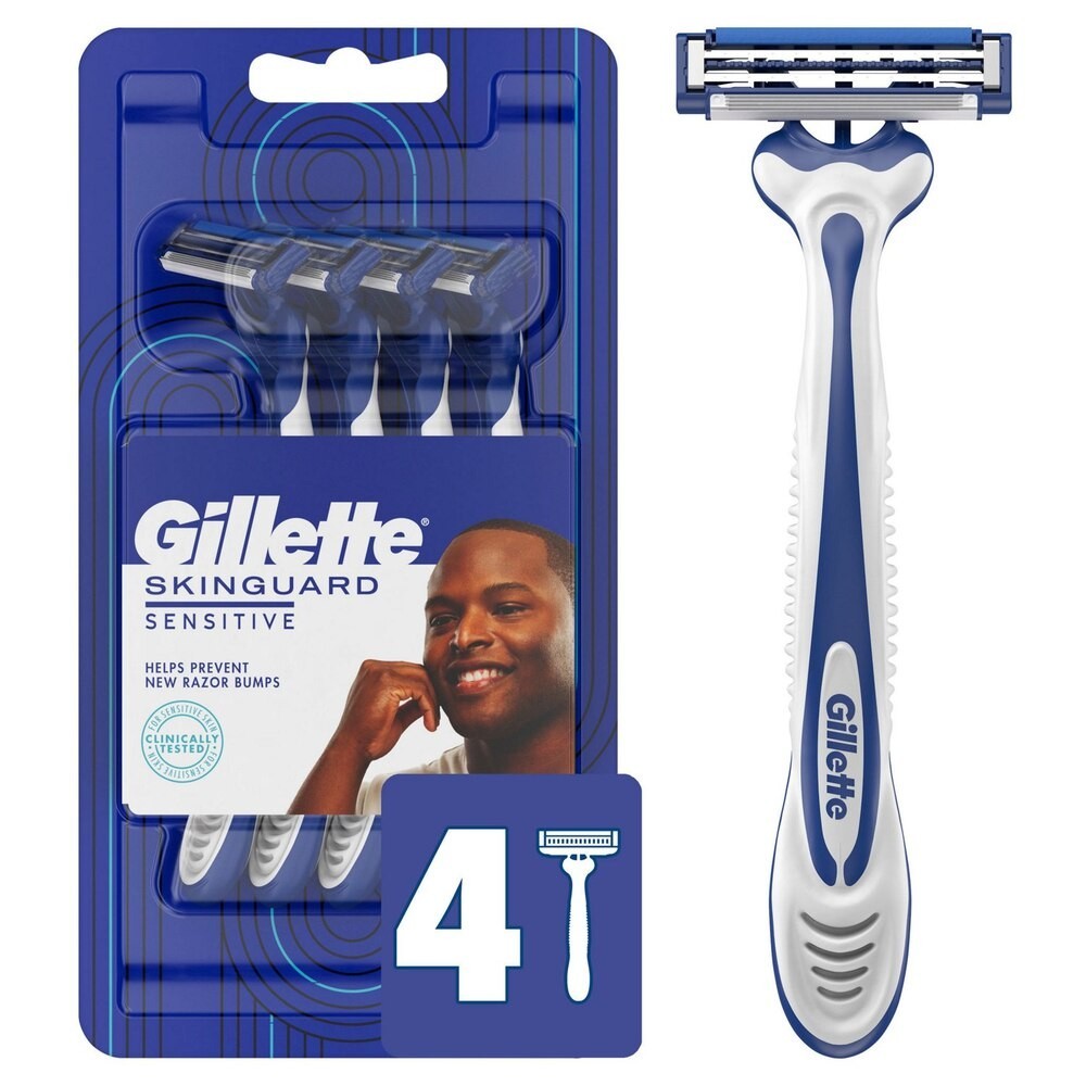 Gillette Skinguard Sensitive Double Blade 4 Count Disposable Razors
