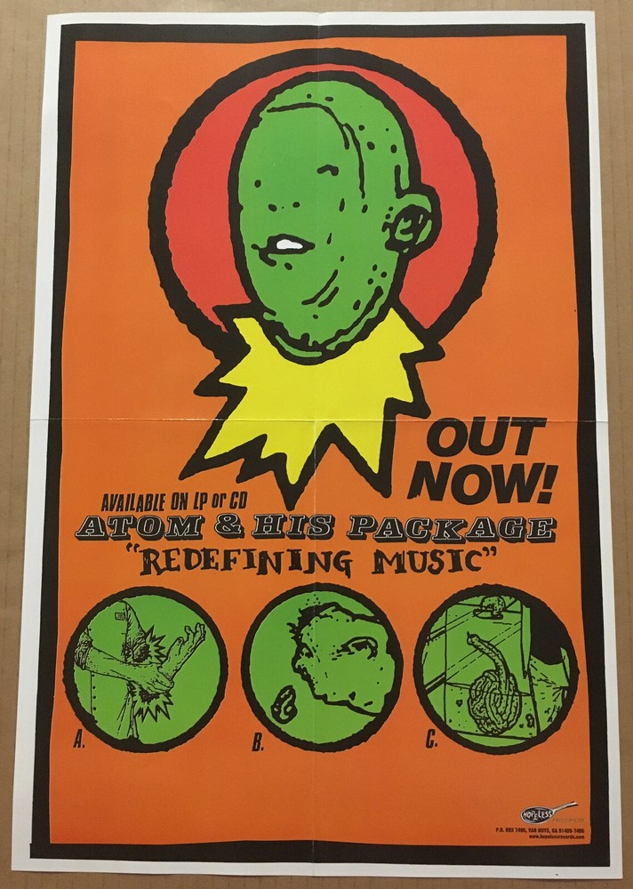 ATOM & HIS PACKAGE Rare 2003 PROMO POSTER for Music CD 12x18 NEVER DISPLAYED and