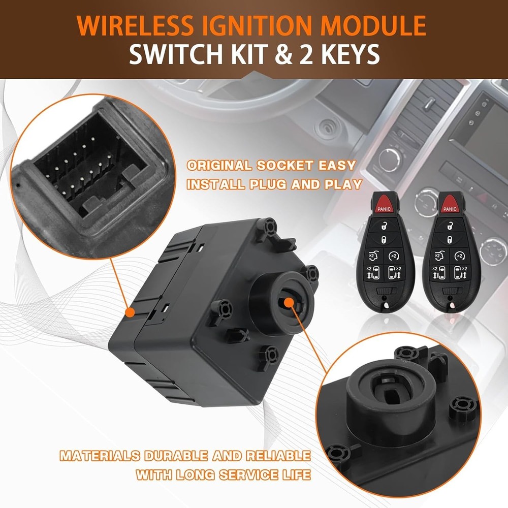 68210150AB Wireless Ignition Switch Node Module Key-Fob For 08-10 Dodge Charger