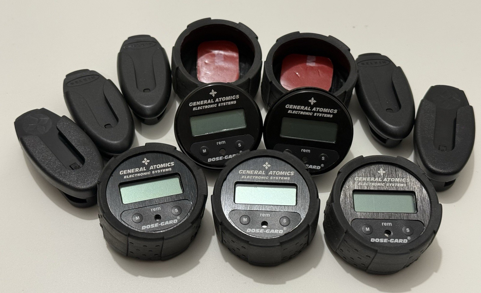 Lot of 5 - General Atomics Dose Gard Personal Radiation Dosimeter *Needs Battery