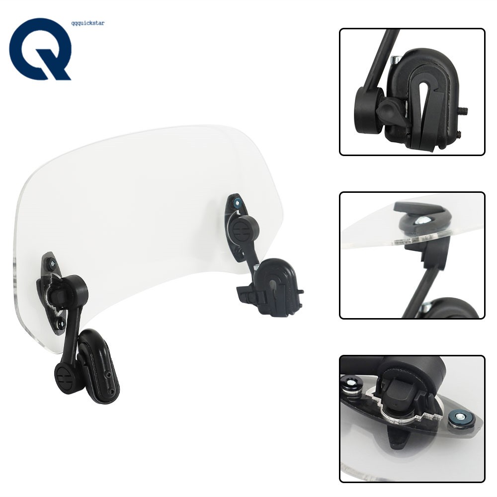 Universal Motorcycle Windshield Extension Adjustable Clip-on Windscreen Extender