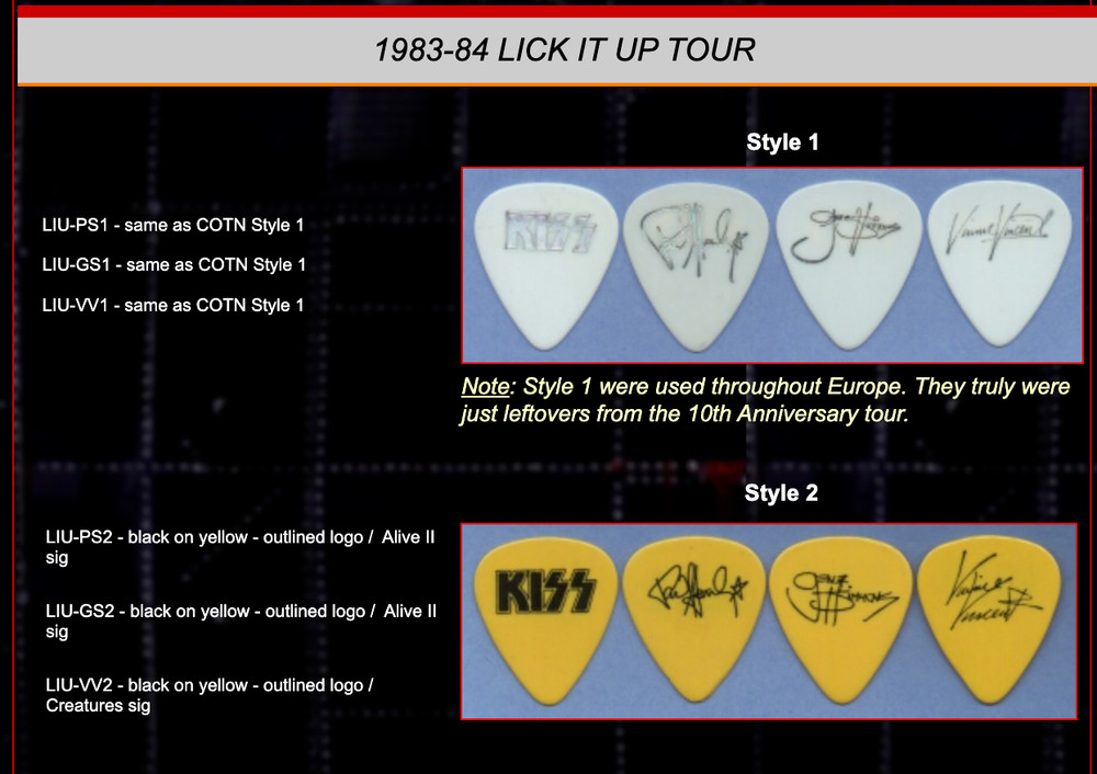 KISS GENE SIMMONS LICK IT UP GUITAR PICK 1983-84