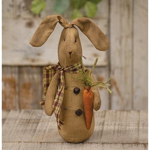 BERNIE Bunny Rabbit Doll with WIRED Poseable Ears holding Carrot - Easter