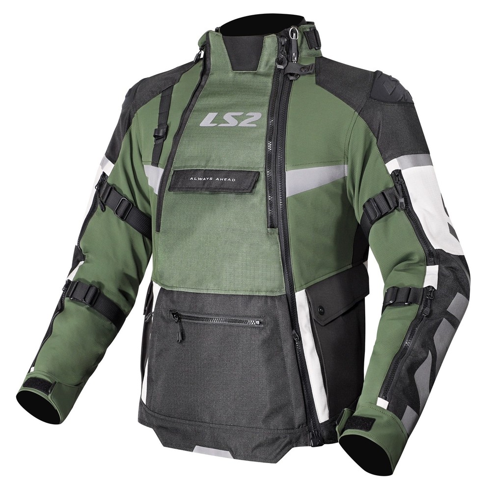 LS2 X-Master Motorcycle Jacket (Black/Green/Grey) Size: L