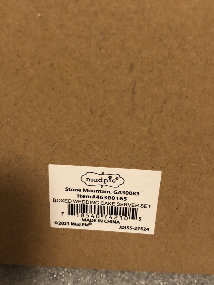 Mud Pie Wedding Cake Serving Set, New In Box, Gift Ready