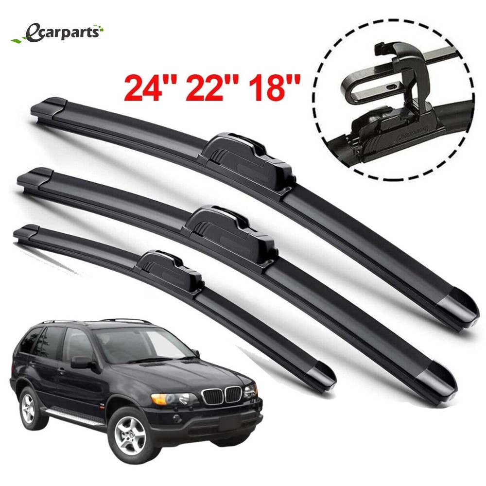 Front & Rear Windshield Wiper Blades Set for 2000 2001 2002 2003-2006 BMW X5 E53