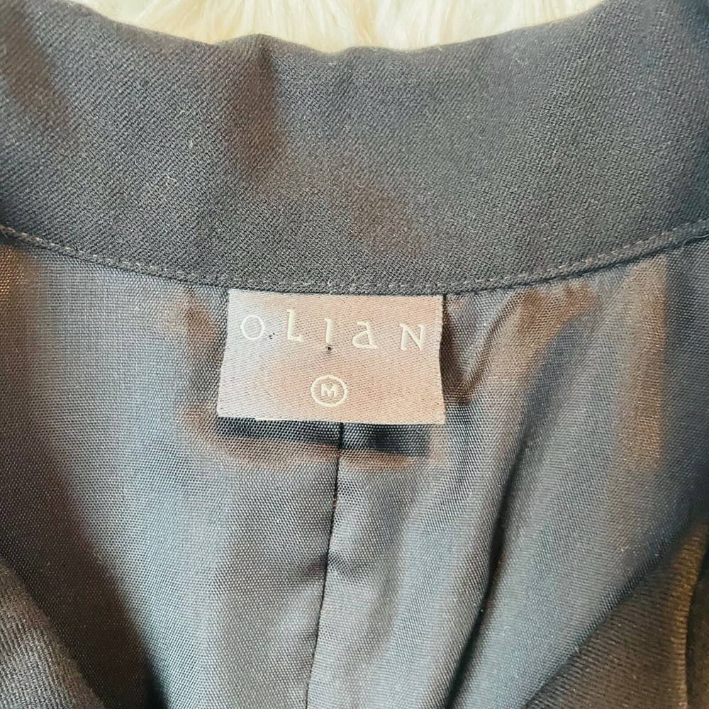 Olian Blazer Maternity Womens Medium Black Collared Button Jacket