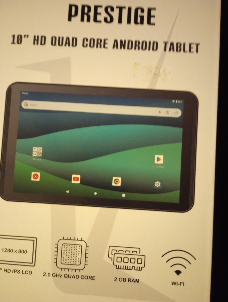 New in box prestige 10in HD quad core android tablet