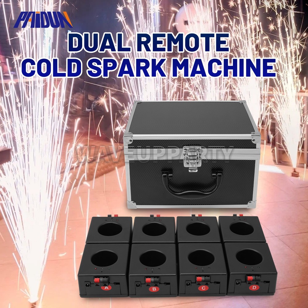 PAIDUN 8PCS Mini Cold Spark Machine Base Remote Control Case Set Firework Effect