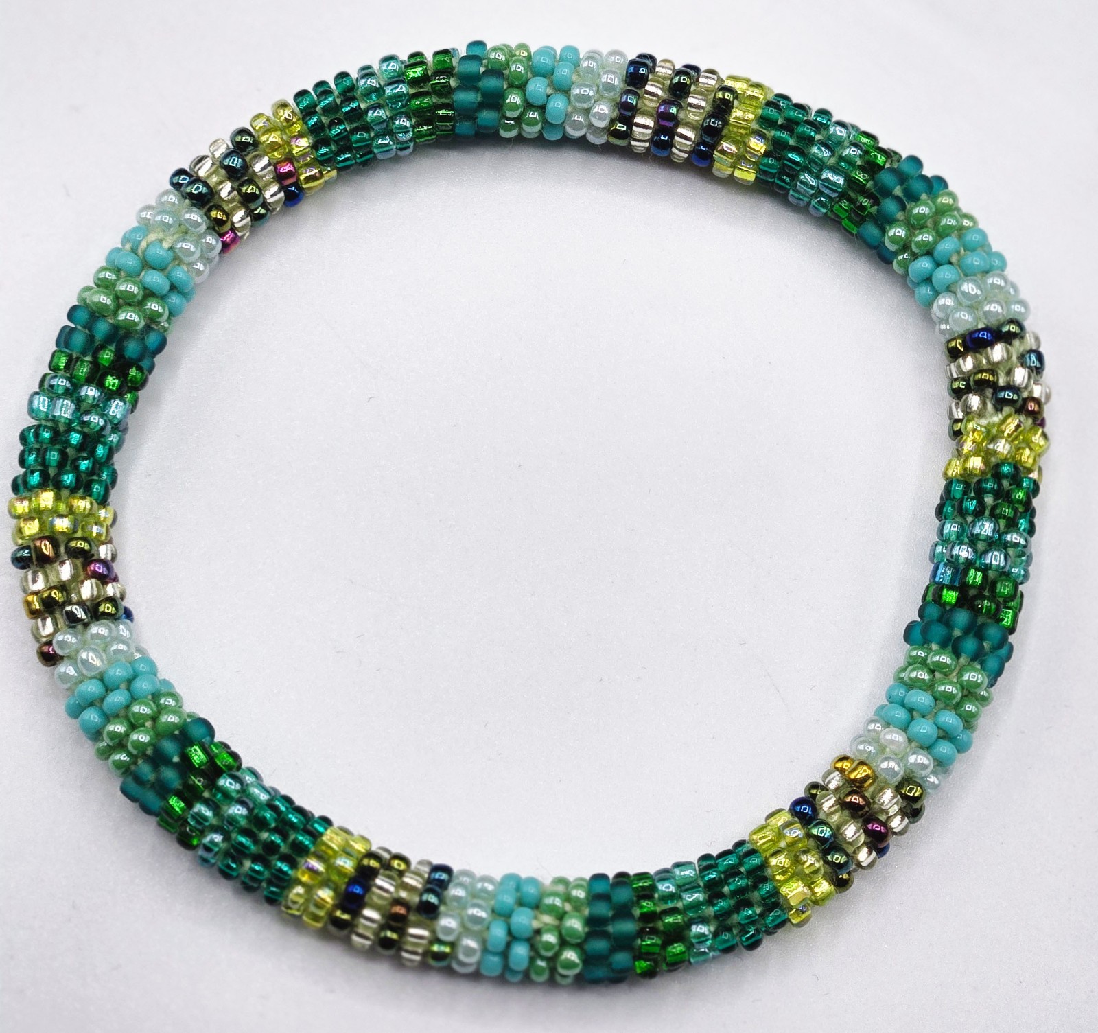 Set of 2 Handmade Nepal Seed-Bead Crochet Boho Bracelets