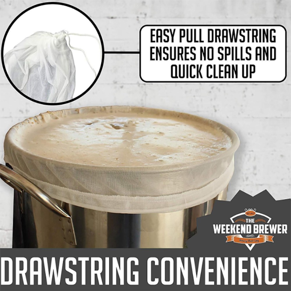 Extra Large Drawstring Filter Mesh Cloth Bag For Beer Fruit Cider Grape Brewing