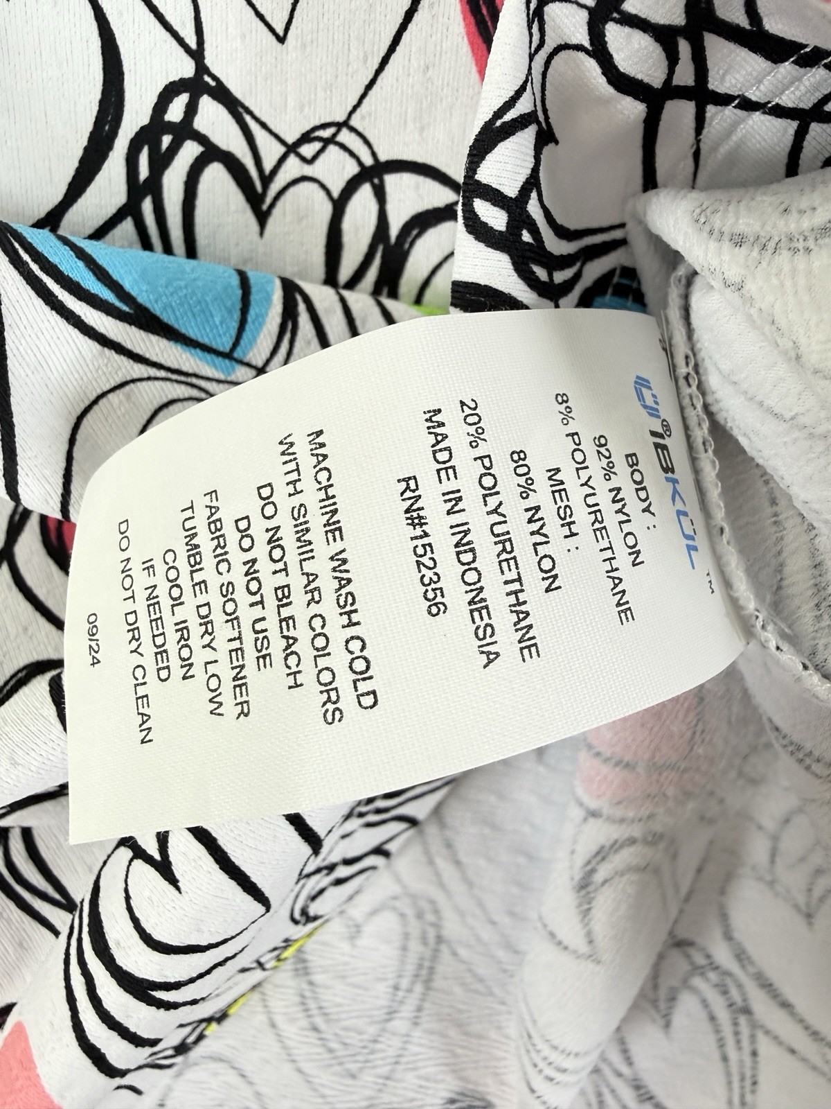 IBKUL Womens Long Sleeve Top XS 1/4 Zip Mock Neck Millie Hearts White Pink Golf