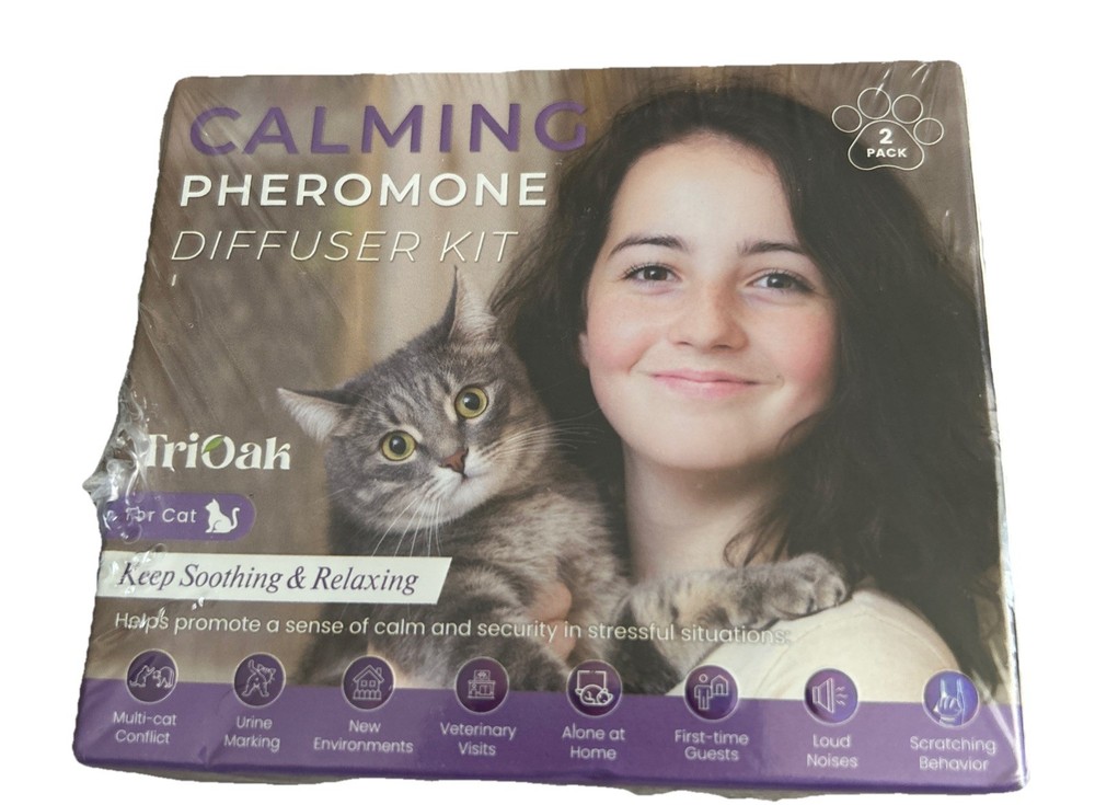 Tri-Oak Cat Calming Pheromone Diffuser Set (2 Diffusers And 2 Refills) 2 Boxes