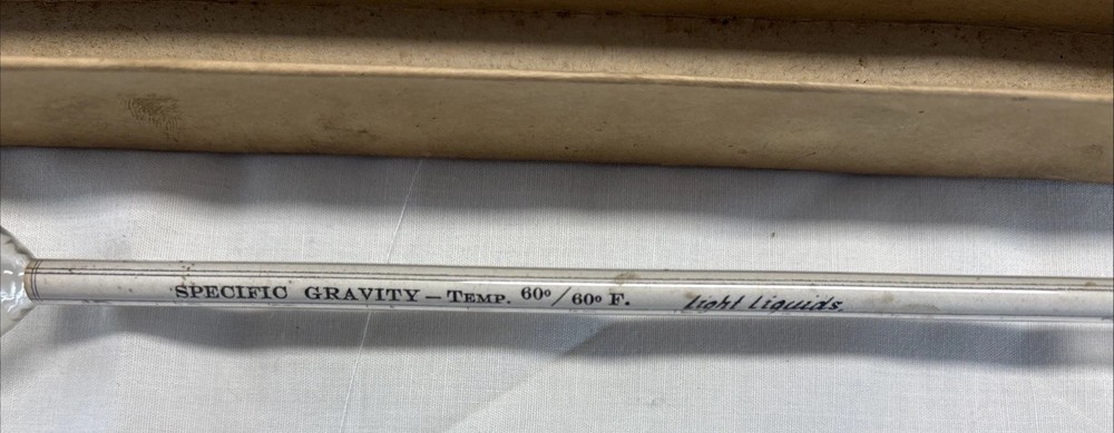 SPECIFIC GRAVITY SCALE GLASS HYDROMETER USA