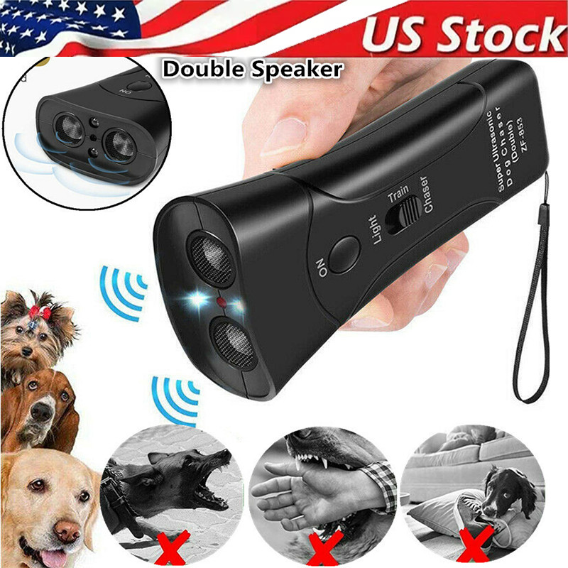 Ultrasonic Anti Dog Barking Device Pet Trainer LED Light Gentle Chaser Style USA
