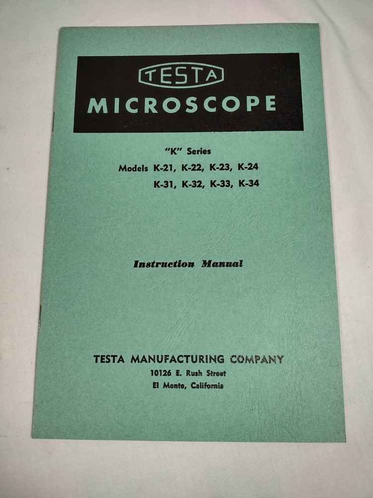 Vtg TESTA Microscope “K” Series Instruction Manual Original 16pg (B)