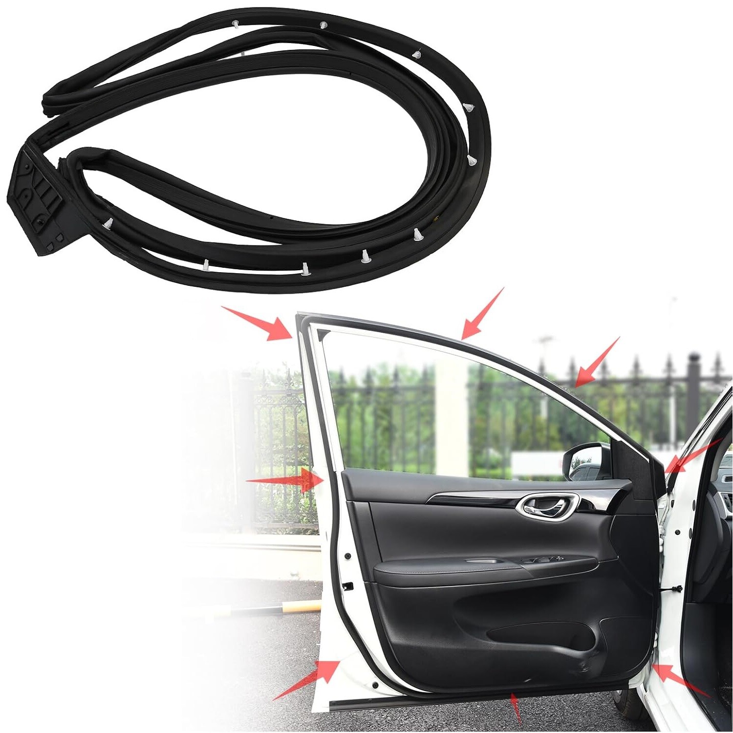 For 2013-2019 Nissan SENTRA Left Front Driver Side Door Rubber Weatherstrip Seal