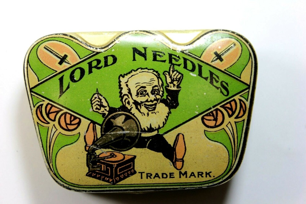Gramophone Lord Needles Phonograph Empty Tin ( Fine Example )