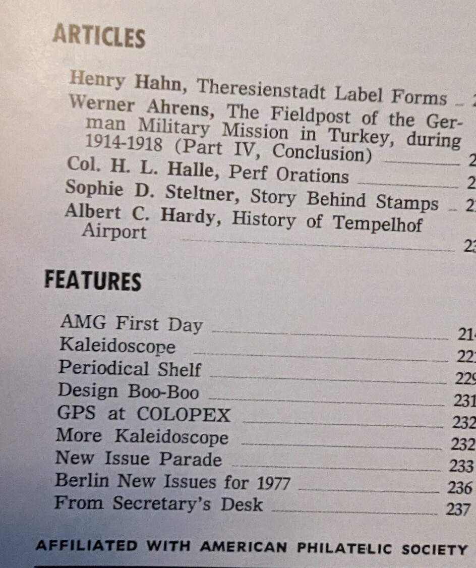 German Postal Specialist Jun 1976 Bundespost U.S. Bicentennial Tempelhof Airport