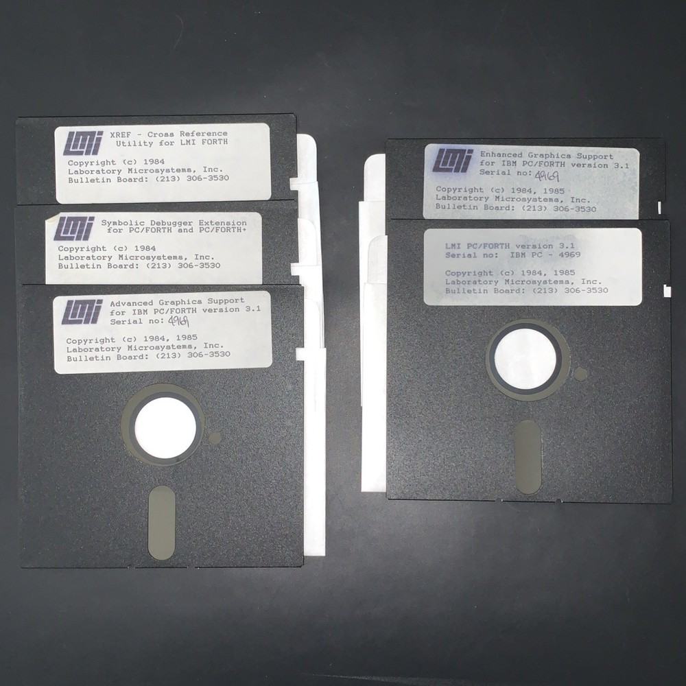 Vtg 1984 LMI IBM PC/Forth v3.1 OS Forth Dimensions Magazines, Diskettes & Manual