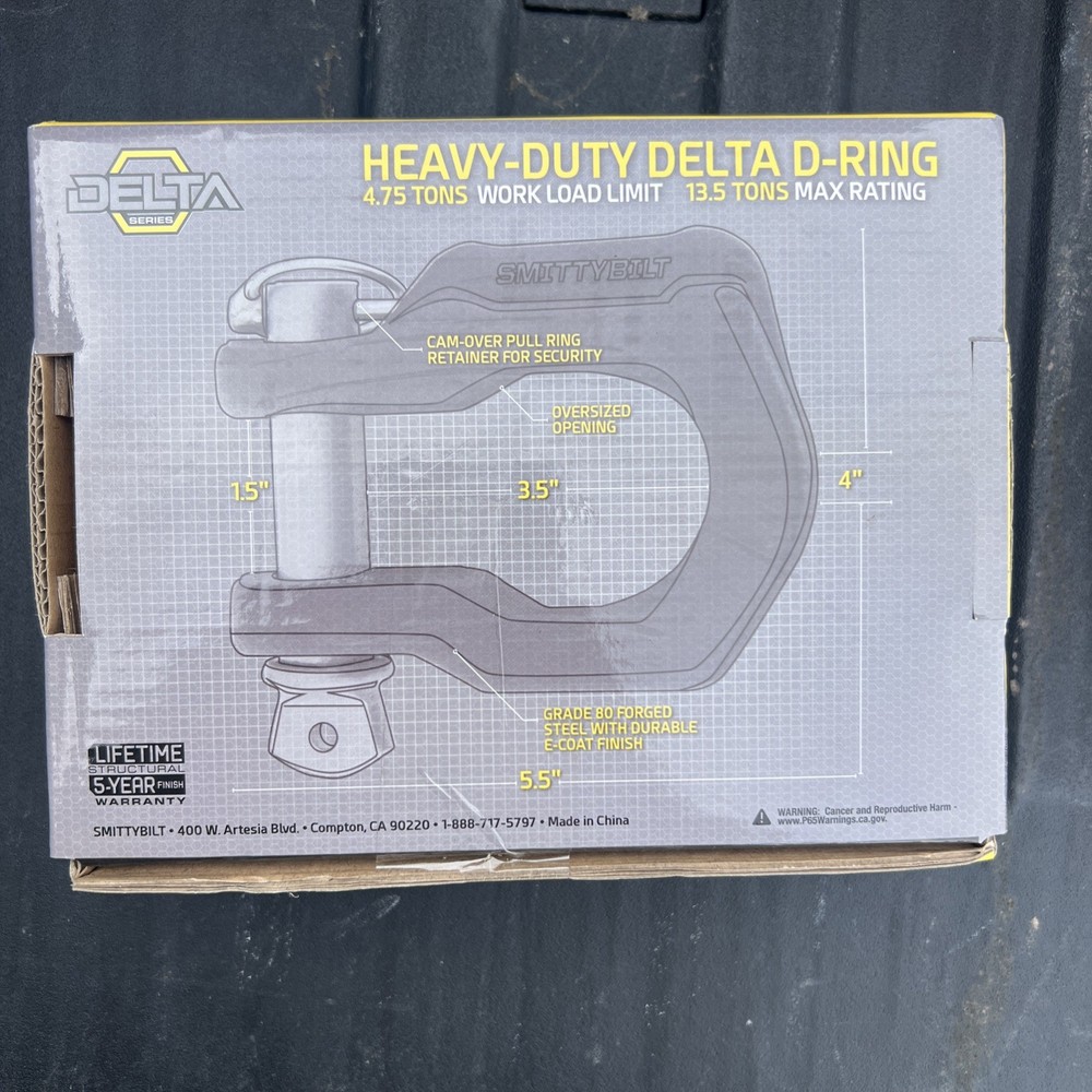 Smittybilt 99047 3/4" Delta D-Ring 4.75 Ton
