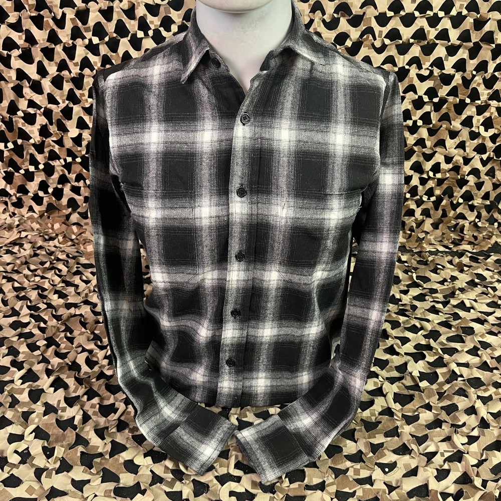 NEW HK Army Collide Button Up Flannel - Black - Medium
