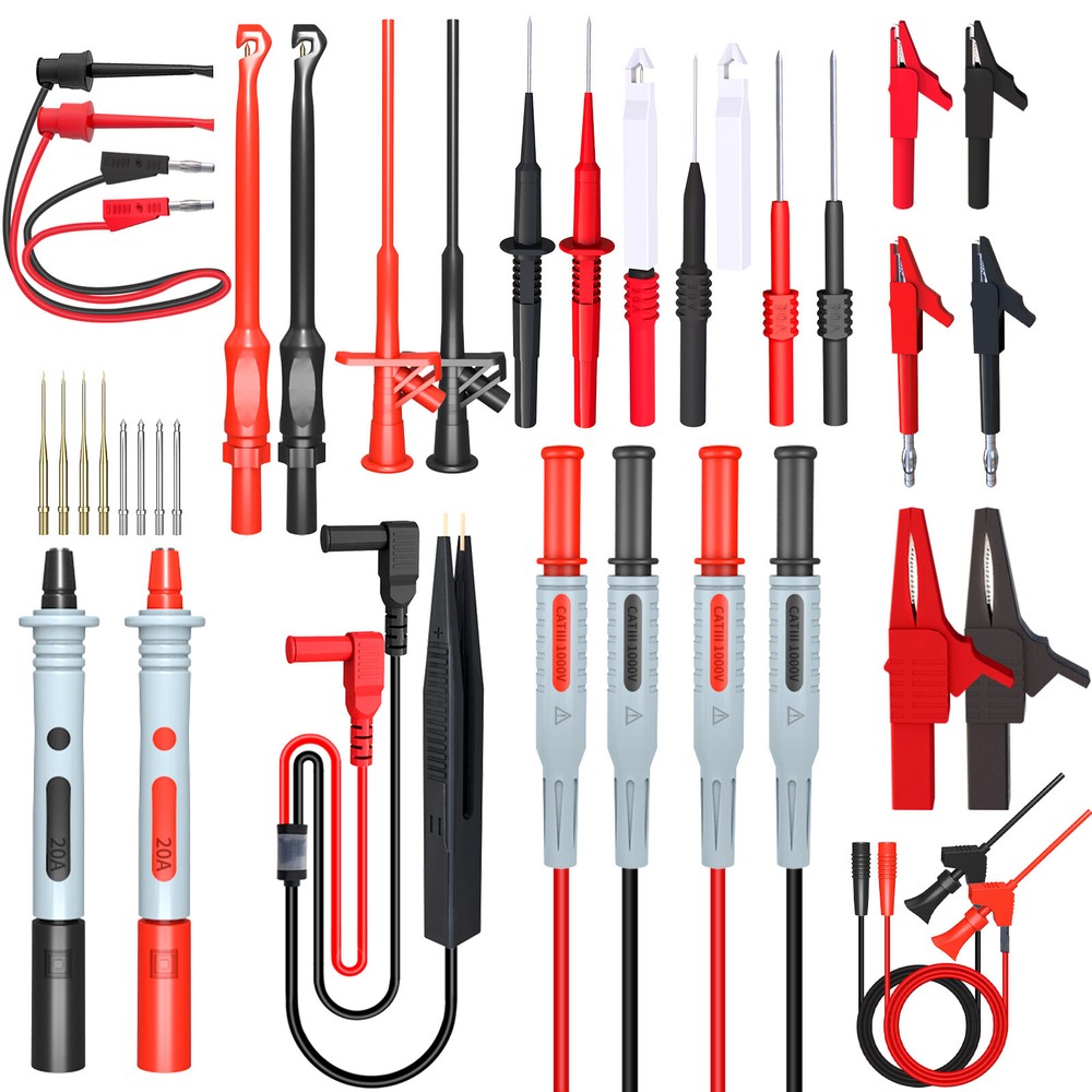 Multimeter Test Leads Kit with Wire-Piercing Probe Alligator Clip Mini Grabber