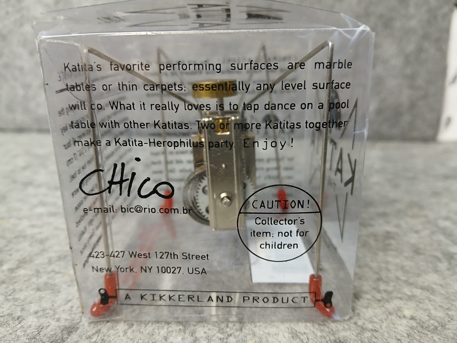 KATITA The Hero Wind Up Toy kikkerland Chico Bicalho Brazil #1578 w/ box WORKS