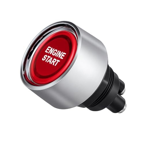 Engine Start Push Button Switch with LED – 12V Momentary Starter Button, 50A
