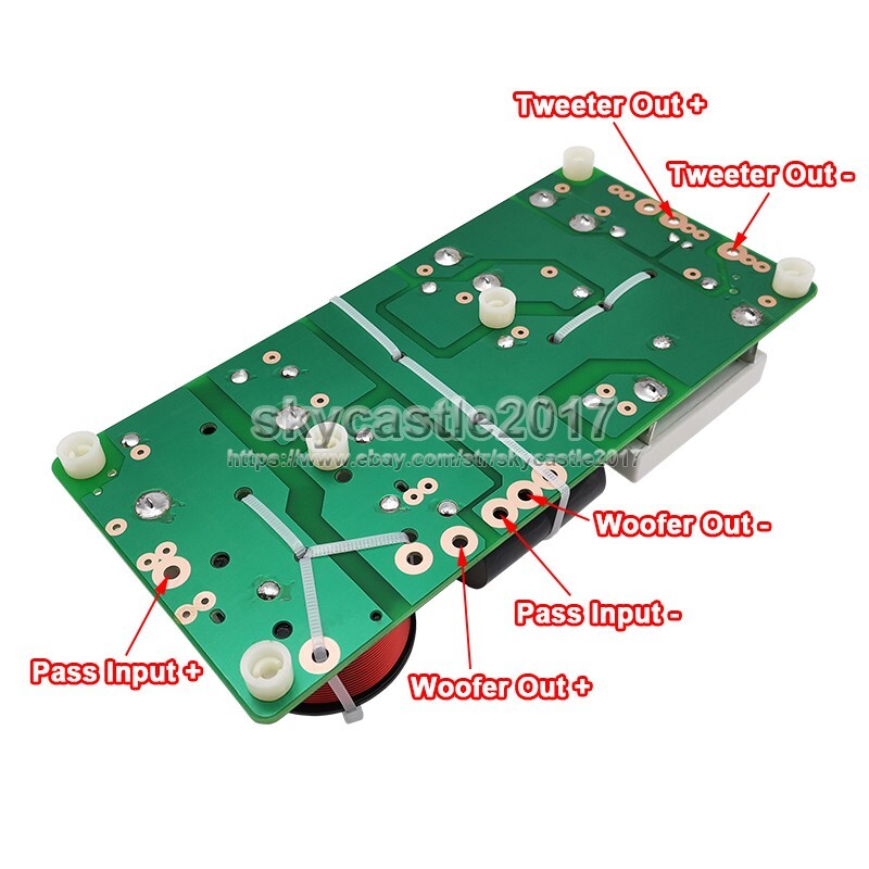 1x 1000W 2 Way 2 Unit Speaker Frequency Divider Filter Board High-Low Crossover