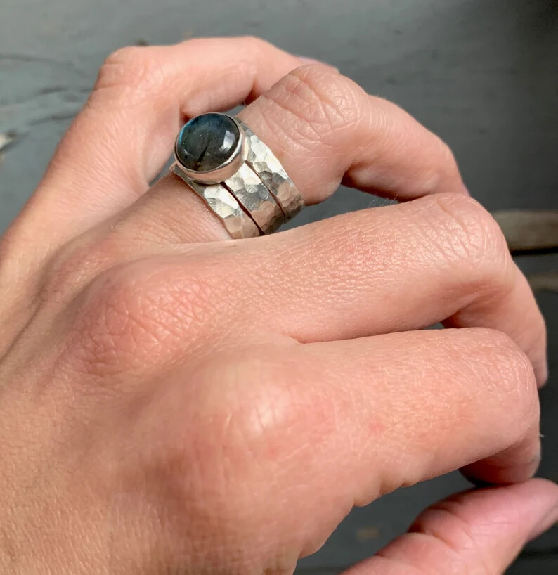LabradoriteRing 925 Sterling Silver Band &Statement Ring Handmade Ring All size