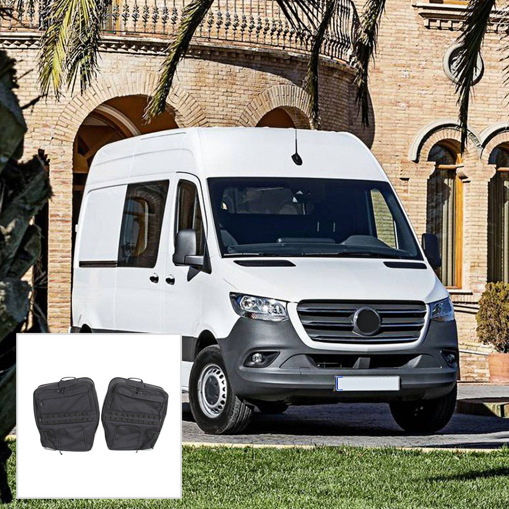 Black Tailgate Interior Window Upper Storage Bag Folding For Benz Sprinter 09-18