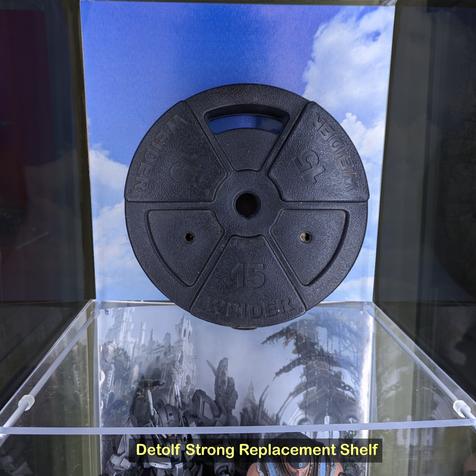 IKEA DETOLF STRONG ACRYLIC REPLACEMENT SHELF 15X11.5X0.188 THICK-BRACKET OPTION