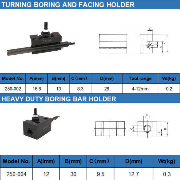 6Pcs Wedge Type Quick Change Turning Tool Post Kit For Mini Lathe Steel Material