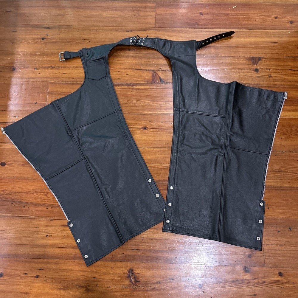 100% Real, High Quality Leather Motorcycle Chaps