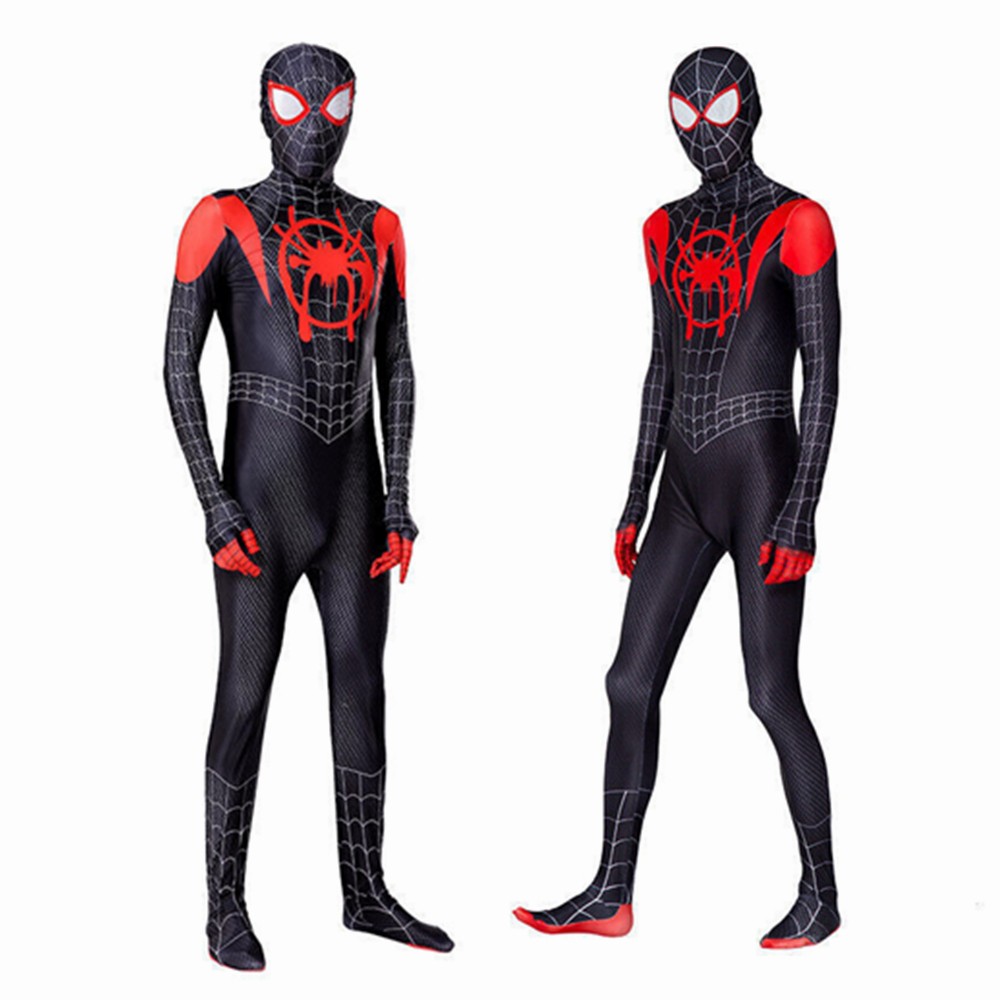 Into the Spider Verse Miles Morales Spiderman Jumpsuit Kids Costume Cosplay Suit