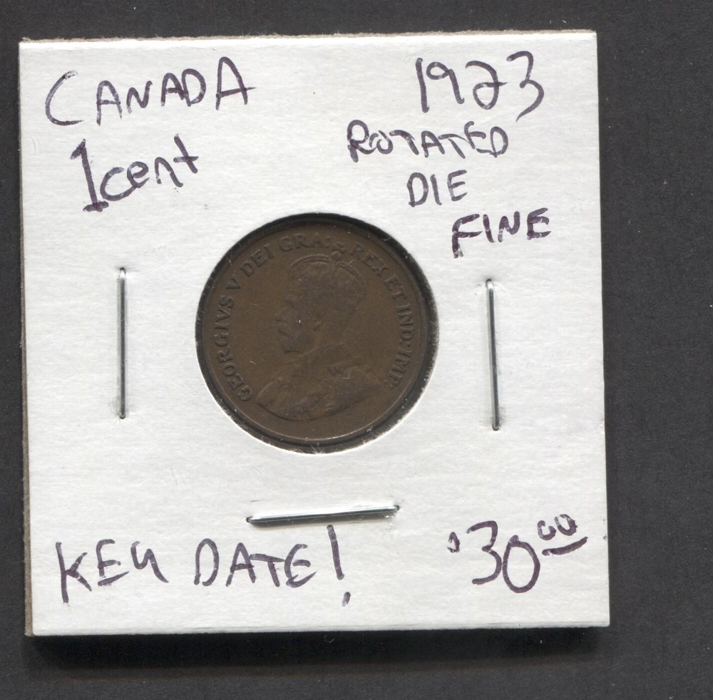 1921 Canada- 1 Cent- Rotated Die- Fine!