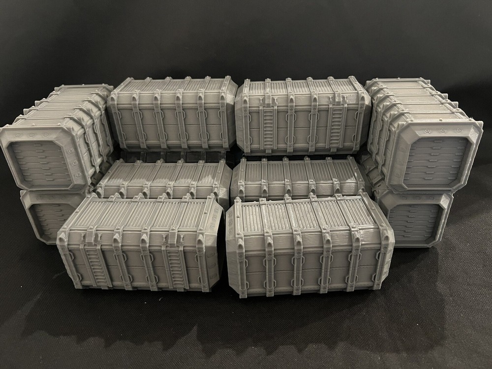 WARGAME CONTAINERS X 12, Tabletop Terrain Gothic Sci-Fi Warhammer