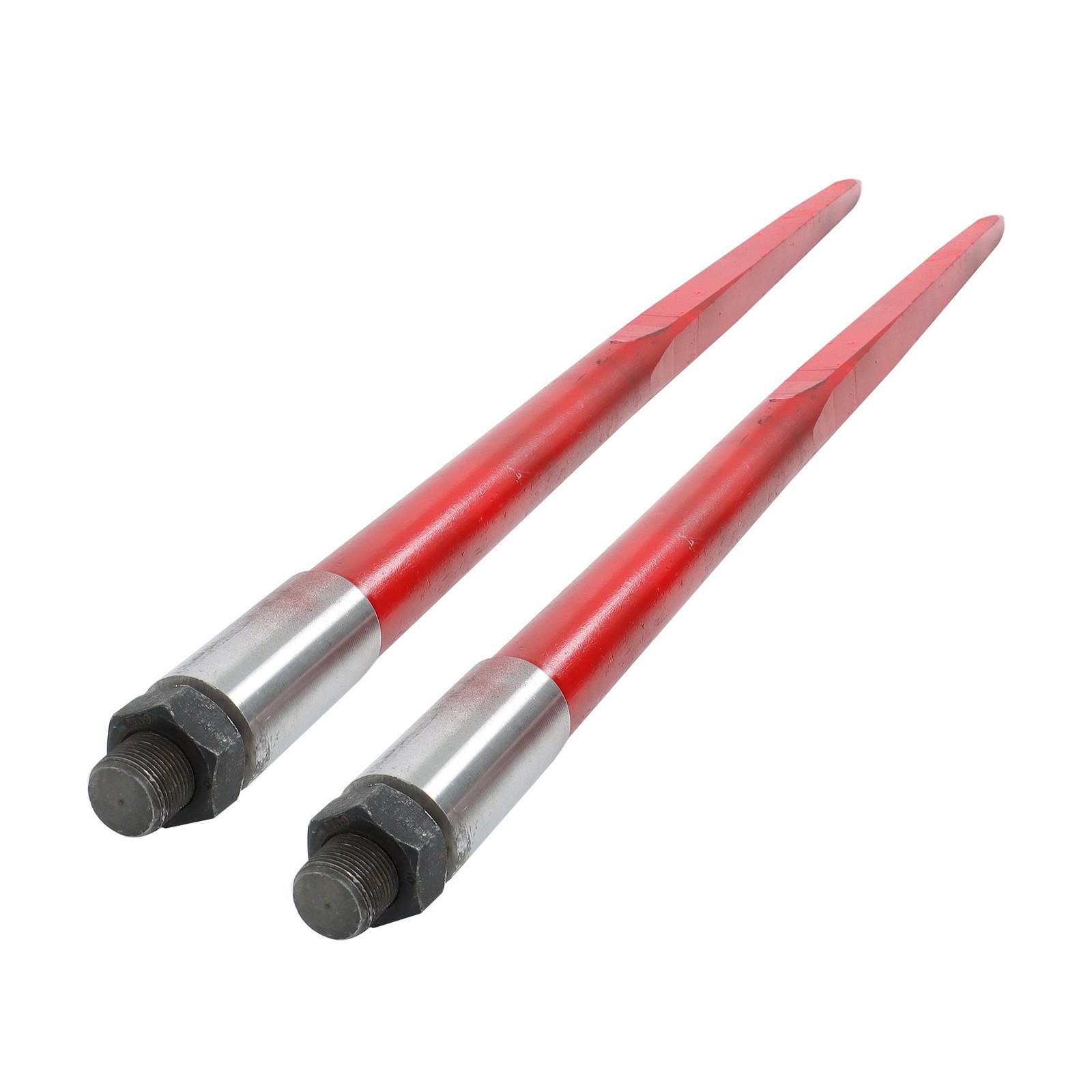 Hay Bale Spear 49" 4500 lbs Capacity 2Pcs Spike Fork For Tractors Loaders Red