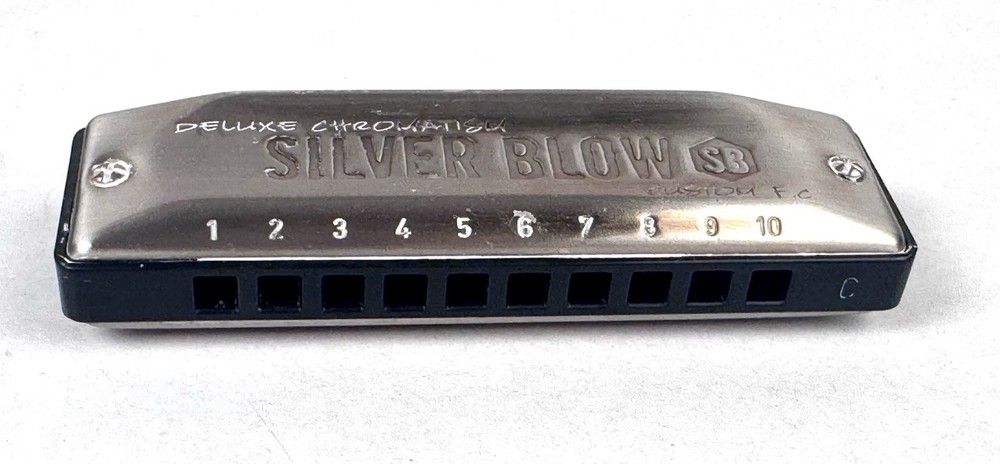Rare Hering Silver Blow Harmonica with Case and original box!