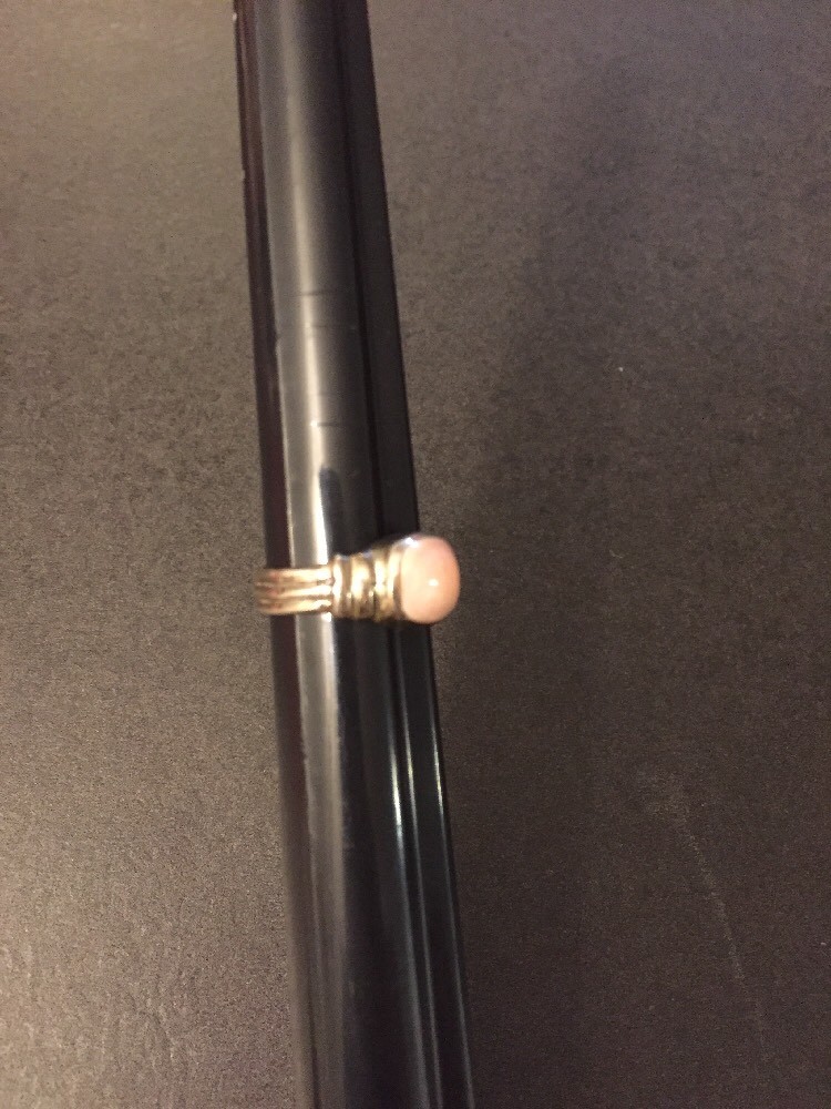 Sterling Silver Pink MOP Ring And Earrings Set
